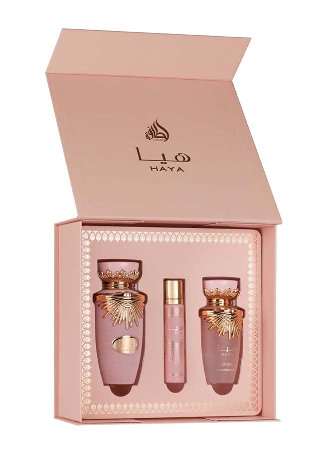 Lattafa Gift Set - Haya 100 Ml + 12ml + Hairmist - Image 1